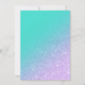 マーメイドグリッターターコイズシグラデーションックスイート16 招待状 (裏面)
