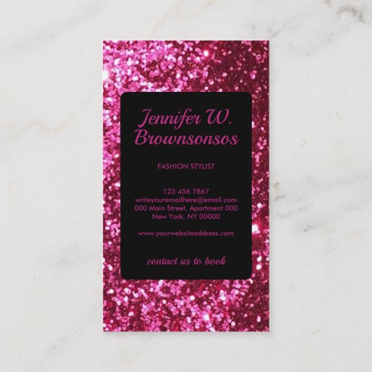 マーメイドグリッターピンクイベントプランナー 名刺 (裏面)