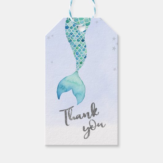 マーメイドグリッターフライトサンキューラベル ギフトタグ (正面)