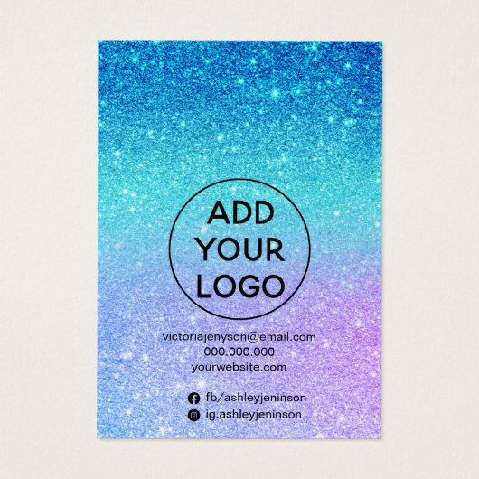 マーメイドグリッターブルージュエリーヘアクリップ表示 (裏面)