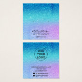 マーメイドグリッターブルーパープルスタッドイヤリング表示 (正面&裏面)