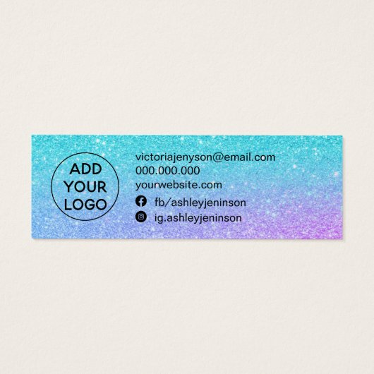 マーメイドグリッターブルーパープルスタッドイヤリング表示 (裏面)