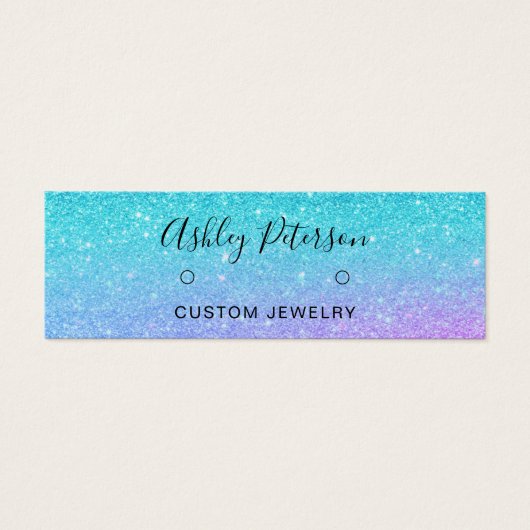 マーメイドグリッターブルーパープルスタッドイヤリング表示 (正面)