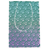 マーメイドグリーンとパープルフェイクグリッター ミディアムペーパーバッグ (正面)