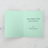 マーメイドグリーングリッターフォトコラージュハッピーバースデー カード (内部)