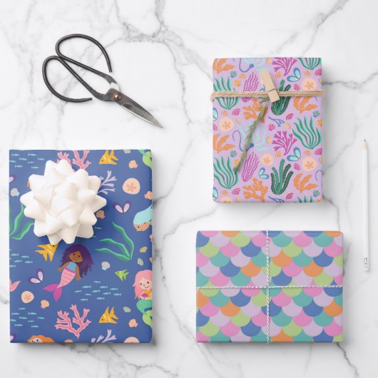 マーメイドコンブ包み紙 ラッピングペーパーシート (正面)