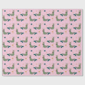 マーメイドサイレンテーマイラストレーションプリントピンク ラッピングペーパー (フラット)
