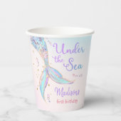マーメイドサマープール1st誕生日パーティー 紙コップ (正面)