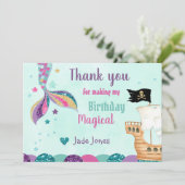 マーメイドサンキューカード、マーメイド誕生日カード、 招待状 (スタンド正面)