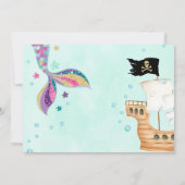 マーメイドサンキューカード、マーメイド誕生日カード、 招待状 (裏面)