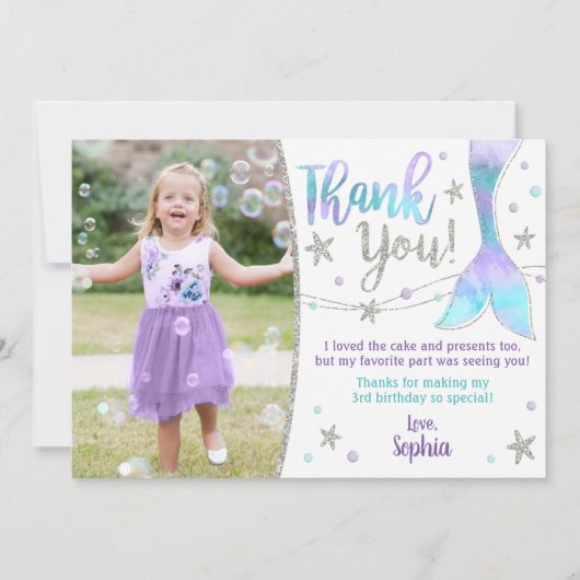 マーメイドサンキューカード – 海の下ありがとう サンキューカード (正面)