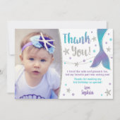 マーメイドサンキューカード – 海の下ありがとう 招待状 (正面)