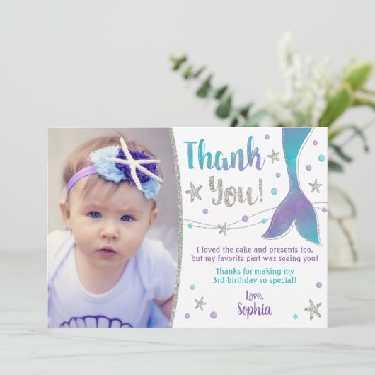 マーメイドサンキューカード – 海の下ありがとう 招待状 (スタンド正面)