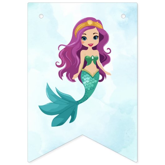 マーメイドザシーアエージガールズ誕生日 バンティングフラッグ (第1の旗)