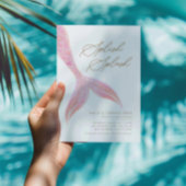 マーメイドザシーガールズピンクかわいらし誕生日 招待状