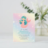 マーメイドザシーバースデーハガキ招待状 ポストカード (スタンド正面)