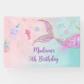 マーメイドザシーピンクパープル誕生日 横断幕 (横)