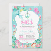 マーメイドザシーファースト航海の誕生日 招待状 (正面)