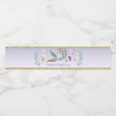 マーメイドザシープールパーティーパープルミント金ゴールド ペットボトルラベル (シングルラベル)