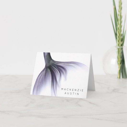 マーメイドシックテール |ダスティラベンダーパープルカスタム ノートカード (正面)
