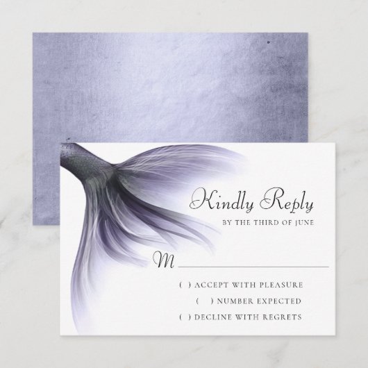 マーメイドシックテール |ダスティーラベンダーパープルシェーン 出欠カード (正面/裏面)