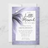 マーメイドシック |ほこりっぽいラベンダーパープルベビーシャワー 招待状 (正面)