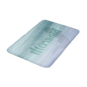 マーメイドシルエットアクアブルーカスタム海 バスマット (アングル)