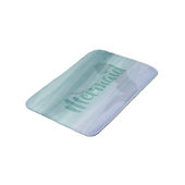 マーメイドシルエットアクアブルーカスタム海 バスマット (アングル)