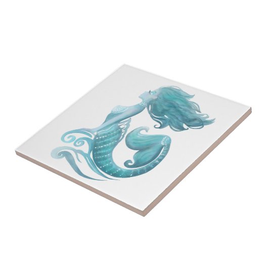 マーメイドシルエットスタイリッシュ水色 タイル (側面)