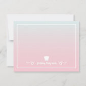 マーメイドシルエットピンクブルーグラデーションバースデーパーティー 招待状 (裏面)