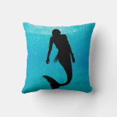 マーメイドシルエットブルー海夏モダン クッション (裏面)