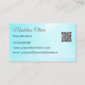 マーメイドシルエットブルー海QRコードプロフェッショナル 名刺 (裏面)