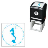 マーメイドシルエットラウンド名&差出人住所 セルフインキングスタンプ (インサイチュ)