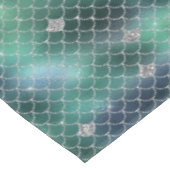 マーメイドシルバーティール（緑がかった色）グリーン海グリッツ テーブルクロス (アングル)
