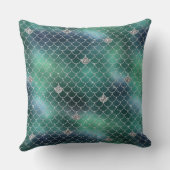 マーメイドシルバーティール(緑がかった色)海グリッツ クッション (裏面)