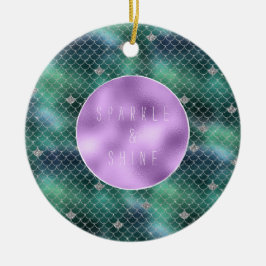 マーメイドシルバーティール（緑がかった色）海グリッツ セラミックオーナメント