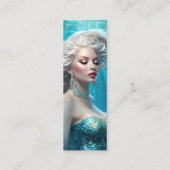 マーメイドシルバーヘアターコイズ海ミニブックマーク スキニー名刺 (裏面)
