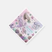 マーメイドシーかわいらしタートルナルワール誕生日ガール スタンダードカクテルナプキン (角)