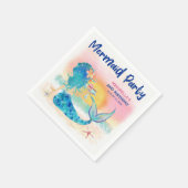 マーメイドシーカップケートロピカルビーチガールズ誕生日 スタンダードカクテルナプキン (角)