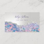 マーメイドシークインシルバーグリッター名刺 名刺 (正面)