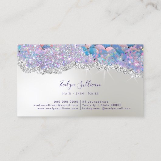 マーメイドシークインフェイクフォイルの名刺 名刺 (裏面)