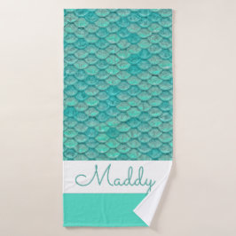 マーメイドシーグリーンはかりで測 バスタオルセット