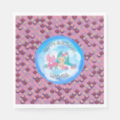 マーメイドシーパープルピンクはかりで測ナプキン スタンダードランチョンナプキン (正面)