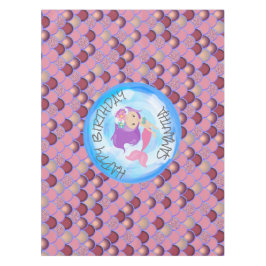 マーメイドシーパープルピンクはかりで測 テーブルクロス