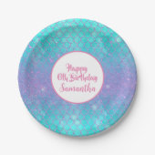 マーメイドシーブルーパープルはかりで測 ペーパープレート (正面)