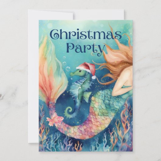 マーメイドシーホースサンタク航海のリスマスパーティー 招待状 (正面)