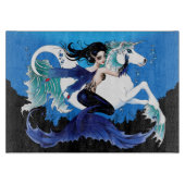 マーメイドシーホース妖精ブルー カッティングボード (正面)