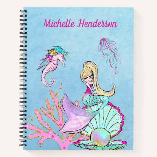 マーメイドシーホース&クラゲ ノートブック (正面)