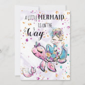 マーメイドシーユニコーンキャットベビーシャワー招待状 招待状 (正面)