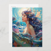 マーメイドシー女神ファンタジーアート ポストカード (正面/裏面)